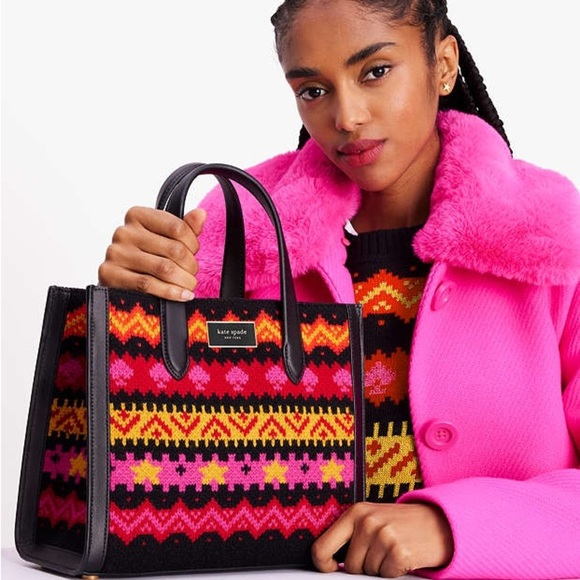 Kate Spade Manhattan Carnival Fair Isle Small Tote NWT - Picture 4 of 14
